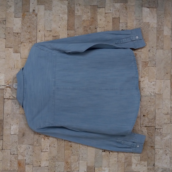 Cat & Jack Girls Denim Long Sleeve Shirt Button Down Sz 14/16 - Picture 2 of 11